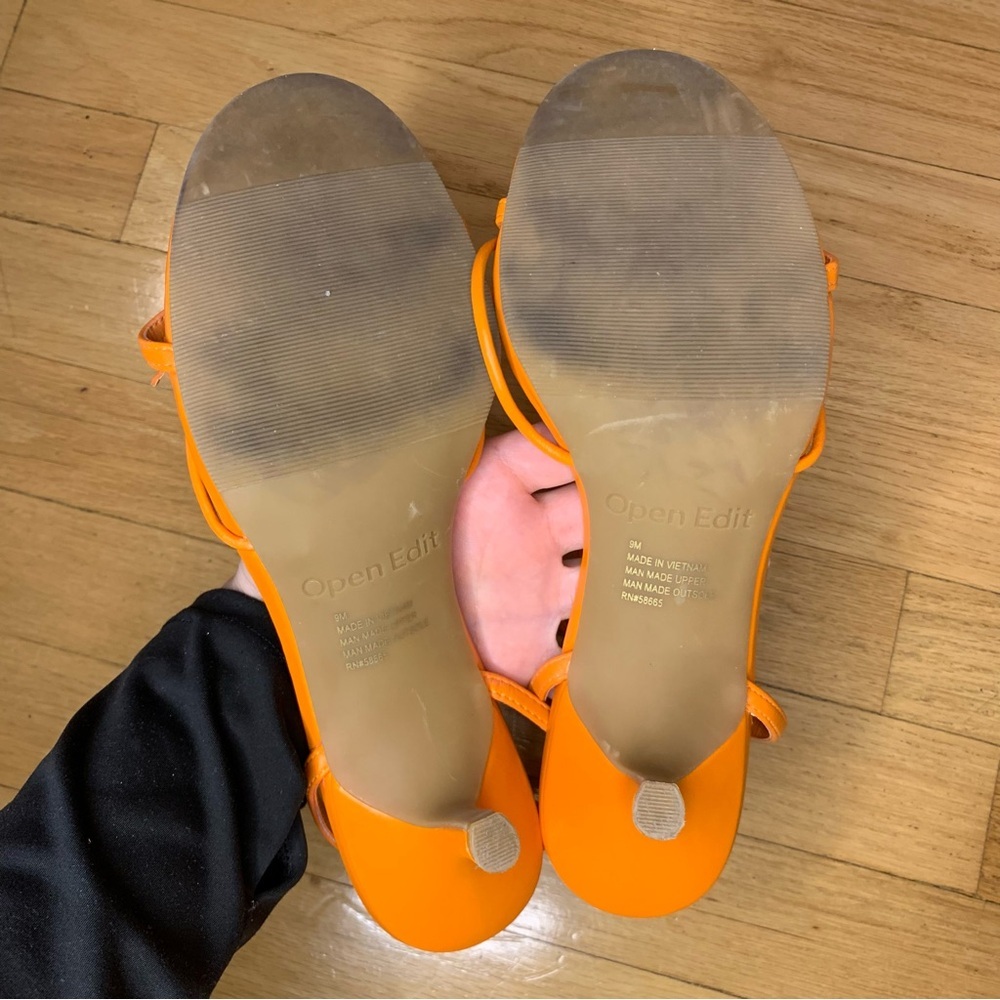 Open Edit Zuri Ankle Strap Sandal in Orange - Size 9 - Picture 7 of 8
